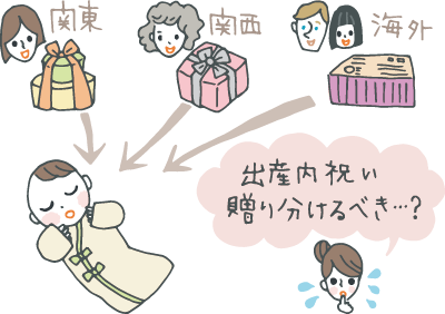 出産祝いを頂いた方の地域別に出産内祝いを送り分けるべきか悩む母親 出産祝いを頂いた方の地域別に出産内祝いを送り分けるべきか悩む母親