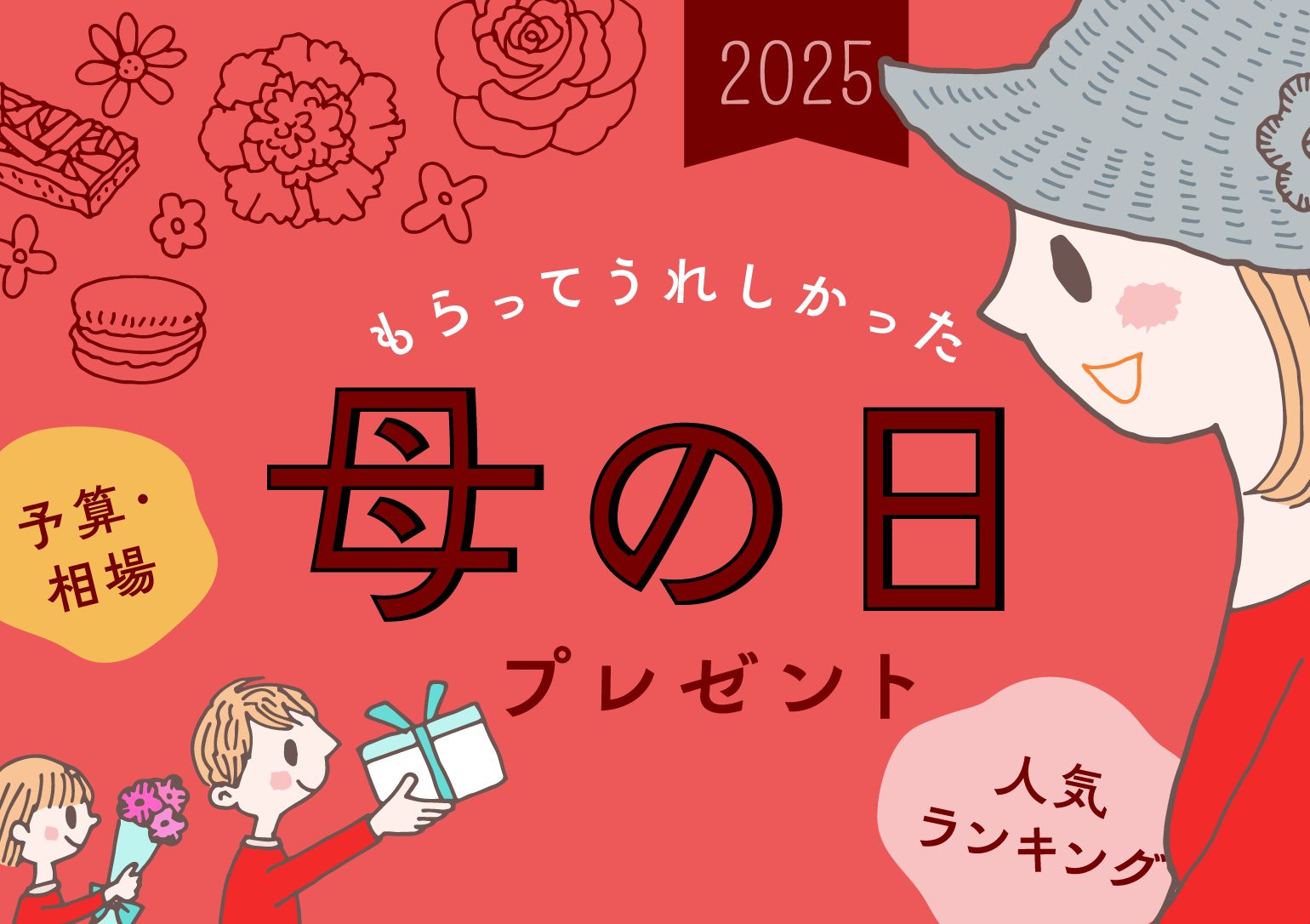 イラストバナー：もらってうれしかった母の日プレゼント